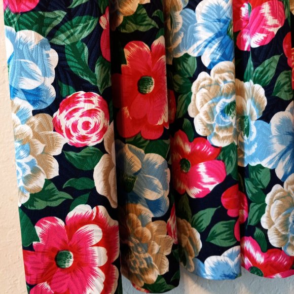 Talbots 1980s Theme Pleated Dress Midi EUC Size 12 💯 Polyester Dry Cleaned - Picture 2 of 13